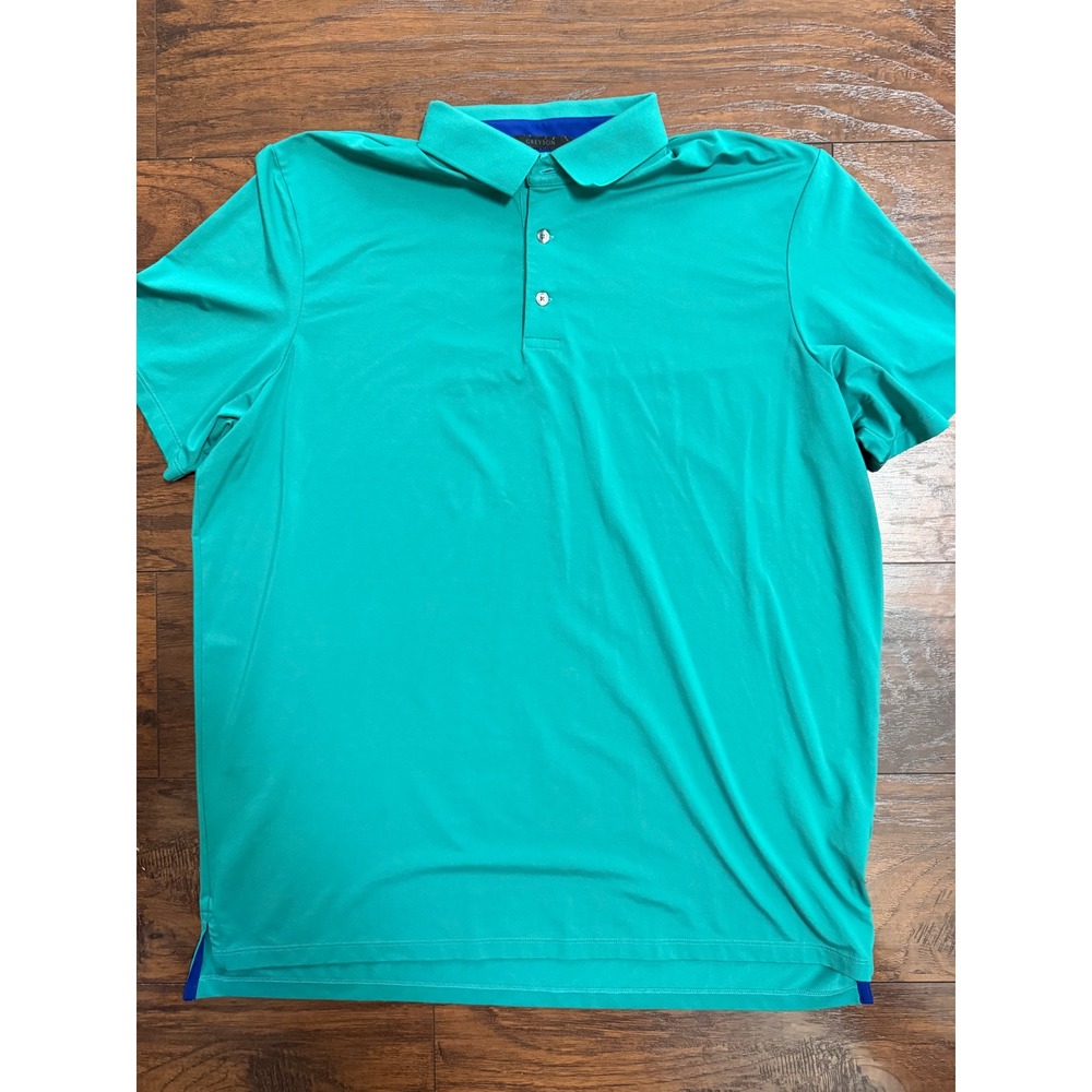 Greyson Clothiers Mens XL Emerald Green Golf Polo‎ Shirt Short Sleeve Wolf Logo